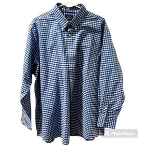 Members Mark Mens Long Sleeve Shirt Button Up Plaid Stretch Oxford XXL